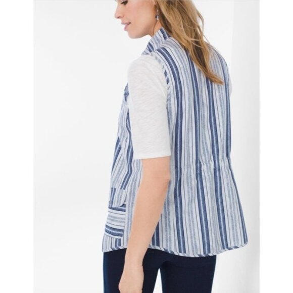 Chicos 3 zenergy Neema Reversible Vest Blue striped paisley womens size XL - Picture 6 of 14